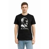 Uslucan Alışveriş Erkek Atatürk Baskılı Tişört Kısa Kollu Bisiklet Yaka T-Shirt - Siyah