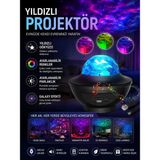 Uslucan Alışveriş Galaxy Efektli LED Gece Lambası Projektörü Bluetooth Bağlantılı - Seçenek