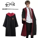 Uslucan Alışveriş Harry Potter Gryffindor Kapişonlu Çocuk Kostüm + Asa + Gözlük Seti 7-8 Yaş