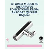 Uslucan Alışveriş Krom Kaplamalı Çok Fonksiyonlu Musluk Başlığı | Paslanmaz Malzeme