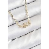 Uslucan Alışveriş Pirinç Zirkon Taşlı Tifany Model Ezme Zincir Gold Renk Kadın Kolye - TJ-BKO10393