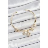 Uslucan Alışveriş Pirinç Zirkon Taşlı Yıldız Model Gold Renk Charm Bileklik