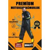 Uslucan Alışveriş Premium Motorcu Kurye Yağmurluk Takım Su Geçirmez Pvc Kumaş Reflektörlü Tübitak Onaylı - Siyah