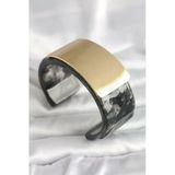 Uslucan Alışveriş Siyah Mermer Desen Akrilik Plastik Gol Dikdörtgen Plaka Model Vingtage Kadın Bilezik