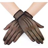 Uslucan Alışveriş Siyah Renk Likralı File Eldiven Parmaklı Örgü Eldiven Yetişkin Boy