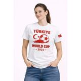 Uslucan Alışveriş Türkiye World Cup 2026 Baskılı Tişört Futbol Temalı Forma T-Shirt - Beyaz