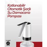 Uslucan Alışveriş Uzun Şarj Süreli Su Pompası | Tek Tuşla Başlat/durdur | Cam Damacana Uyumlu | Enerji Tasarruflu 4W Güç