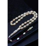 Usta İşçilikli İmame Oymalı Kemik Tesbih 9 X 14 Mm Arpa Kesim