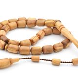 Usta İşi Sistemli Kapsül Kesim Zeytin Ağacı Tesbih İri Boy