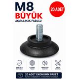 usta mekan Büyük Bingo Ayak Vidalı Sehpa, Masa Ayak (METRİK 8) 20 Adet