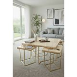 usta mekan Monza 5 li Gold Krem Mdf 4+1 Kare Orta Sehpa