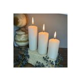 Usta Mum 3 Adet Silindir Mum 11-9-7 Cm Çap 4 Cm - Beyaz