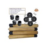 ustaagac Doğal Ahşap Konik Mobilya Ayağı – 24 cm | Çevir Tak, Ceviz Rengi Sehpa/Tabure Ayağı (4'lü Set)