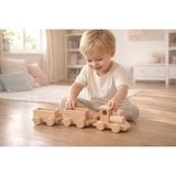 Ustaagac Montessori Ahşap Tren Oyuncağı – Doğal Kayın Ağacı, Eğitici ve Güvenli Çocuk Oyuncağı (2–5 Yaş)