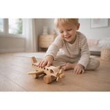 Ustaagac Montessori Tarzı Ahşap Uçak Oyuncağı – Doğal Kayın Ağacı, Eğitici ve Güvenli Çocuk Oyuncağı (2–5 Yaş)