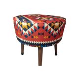 Ustaagac Puf Koltuk Bench Tabure – Anadolu Kilim Al- Ahşap Ayaklı