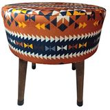 Ustaagac Puf Koltuk Bench Tabure – Anadolu Kilim Turuncu - Ahşap Ayaklı