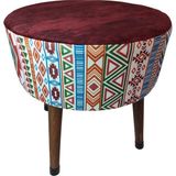 Ustaagac Puf Koltuk Bench Tabure – Modern Kilim Bordo - Ahşap Ayaklı - Doğal Modern Stil