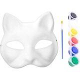 UstaPrint3D 3D Baskı Kedi Maskesi Boyama Seti – 6 Renk Boya ve Fırça Dahil - - - 002 Beyaz