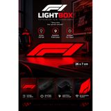 UstaPrint3D F1 Formula LED Lightbox Dekoratif Masa Lambası Kırmızı Işıklı Prizli Anahtarlı 26x7 cm
