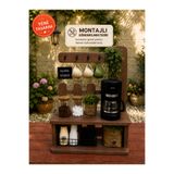ustawood Ahşap Baharatlık Kahve Köşesi Organizeri Askılıklı Mutfak Rafı Kupa Bardak Standı 40x48 cm