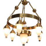 Üstün Avize Cami Avizesi - Pirinç Ayetli Selam Selçuklu - 6 - Eskitme - Gold