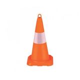 ÜSTÜN ESNEK PVC TRAFİK KONİSİ 50 CM TEK REFLEKTÖR