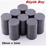 Üstüner Dünya Magnet 200 Adet 20X3 Büyük Yuvarlak Ferrit Mıknatıs -Kokulu Taş-Nişan Süsleme MIKNATISI(200'LÜ Paket) - Belirtilmemiş
