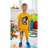 Ütaç Kids Erkek Çocuk Mavi Sonic Baskılı Şortlu Takım - Pamuklu Yazlık Tişört ve Şort Seti - 7 - 8 Yaş - Sarı