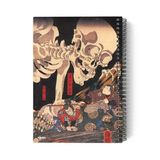 Utagawa Kuniyoshi Spiralli Defter, A5 Çizgisiz Ve 100 Sayfa