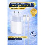 utechno iPhone 6 7 8 X 11 12 13 14 Pro Max Plus Uyumlu Hızlı Şarj Aleti Adaptör + Lightning Kablo 25W iOS