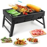 Uten Kömür ızgarası, barbekü ızgarası, katlanır, taşınabilir, hafif, sigara içen mangal, barbekü ızgarası, küçük masa, masa üstü açık hava ızgarası, kamp, piknik, bahçe, plaj partisi için 40 x 40 cm x
