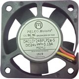 Utkan Elektronik Pelko Motors 40X40X10MM D4010Y24BPLP2A-5 Dc 24V 0.13A 3 Kablo Kare Fan - Siyah
