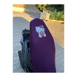 Utku Giyim Hello Kıty Koyu Mor Renk Mini ve Midi Motosiklet Koltuk Sele Kılıfı Likralı Scuba Kumaş