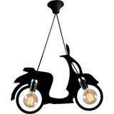 Utku Tasarım Scooter Motor Bisiklet Avize Sarkıt Modern Rustik Dekoratif Lamba - Siyah - 2