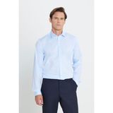 Ütü Gerektirmeyen Taılored Slim Fit Dar Kesim Klasik Yaka %100PAMUK Non-Iron Gömlek - Açık Mavi