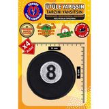 Ütü ile Yapışan Arma Yama, Bilardo Topu (4 Adet) Ütüyle Yapışan Nakış Dokuma Aplike Patch