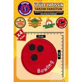 Ütü ile Yapışan Arma Yama, Bowling Topu (4 Adet) Ütüyle Yapışan Nakış Dokuma Aplike Patch
