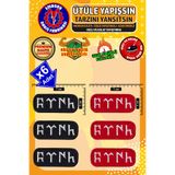 Ütü ile Yapışan Arma Yama, Göktürkçe Türk (6 ADET) Ütüyle Yapışan Nakış Dokuma Aplike Patch