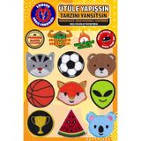 Ütü ile Yapışan Arma Yama, Karışık Set-1 (9 ADET) Ütüyle Yapışan Nakış Dokuma Aplike Patch
