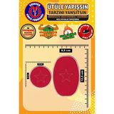 Ütü ile Yapışan Arma Yama, Kırmızı Yama (2 Adet) Ütüyle Yapışan Nakış Dokuma Aplike Patch
