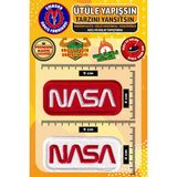 Ütü ile Yapışan Arma Yama, Nasa Logo (2 Adet) Ütüyle Yapışan Nakış Dokuma Aplike Patch