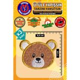 Ütü ile Yapışan Arma Yama, Peluş Teddy Ayı (3 Adet) Ütüyle Yapışan Nakış Dokuma Aplike Patch