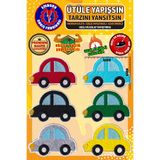 Ütü ile Yapışan Arma Yama, Renkli Araba Set (6 ADET) Ütüyle Yapışan Nakış Dokuma Aplike Patch