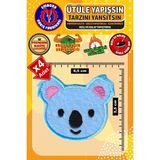 Ütü ile Yapışan Arma Yama, Sevimli Koala (4 Adet) Ütüyle Yapışan Nakış Dokuma Aplike Patch