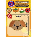 Ütü ile Yapışan Arma Yama, Sevimli Köpek (4 Adet) Ütüyle Yapışan Nakış Dokuma Aplike Patch