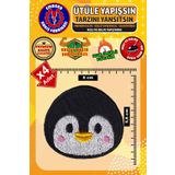 Ütü ile Yapışan Arma Yama, Sevimli Penguen (4 Adet) Ütüyle Yapışan Nakış Dokuma Aplike Patch