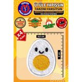 Ütü ile Yapışan Arma Yama, Sevimli Yumurta (4 ADET) Ütüyle Yapışan Nakış Dokuma Aplike Patch