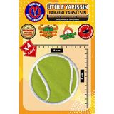 Ütü ile Yapışan Arma Yama, Tenis Topu (4 Adet) Ütüyle Yapışan Nakış Dokuma Aplike Patch