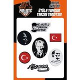 ÜTÜ İLE YAPIŞAN DOKUMA ARMA SETİ PATCH ATATÜRK, TÜRK BAYRAĞI, NE MUTLU TÜRKÜM DİYENE MODELİ